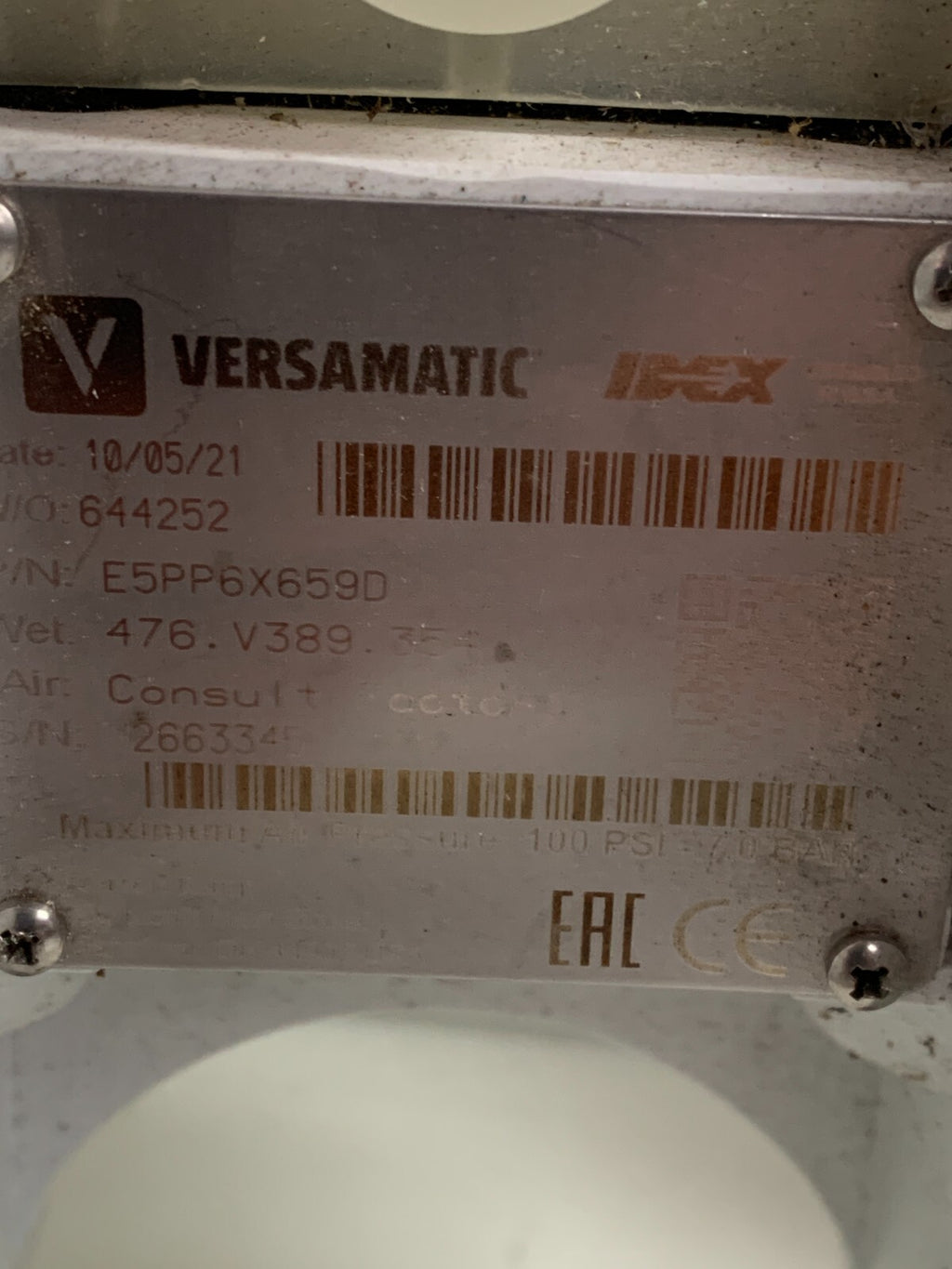 VERSAMATIC IDEX DIAPHRAGM PUMP E5PP6X659 D