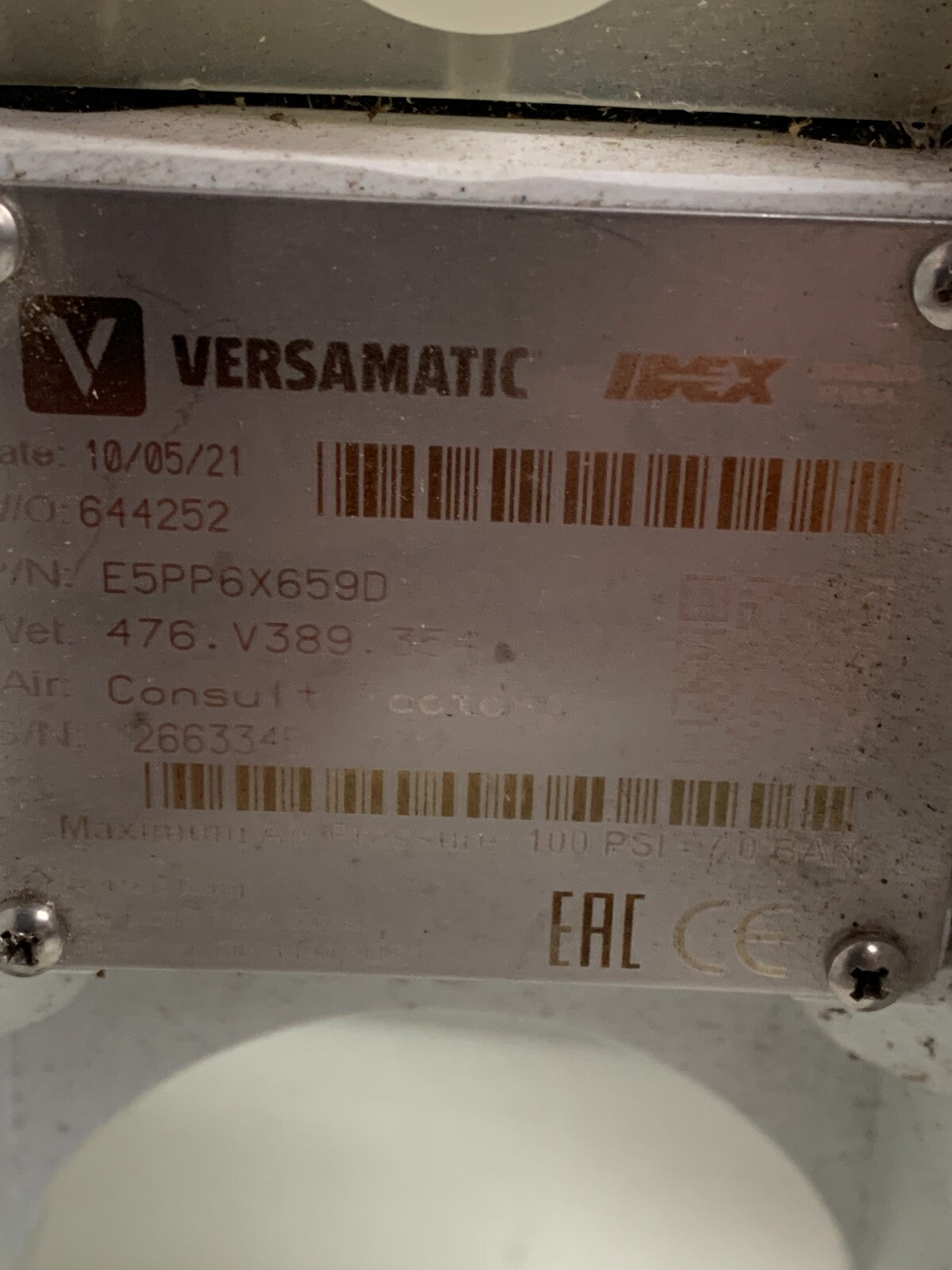VERSAMATIC IDEX DIAPHRAGM PUMP E5PP6X659 D