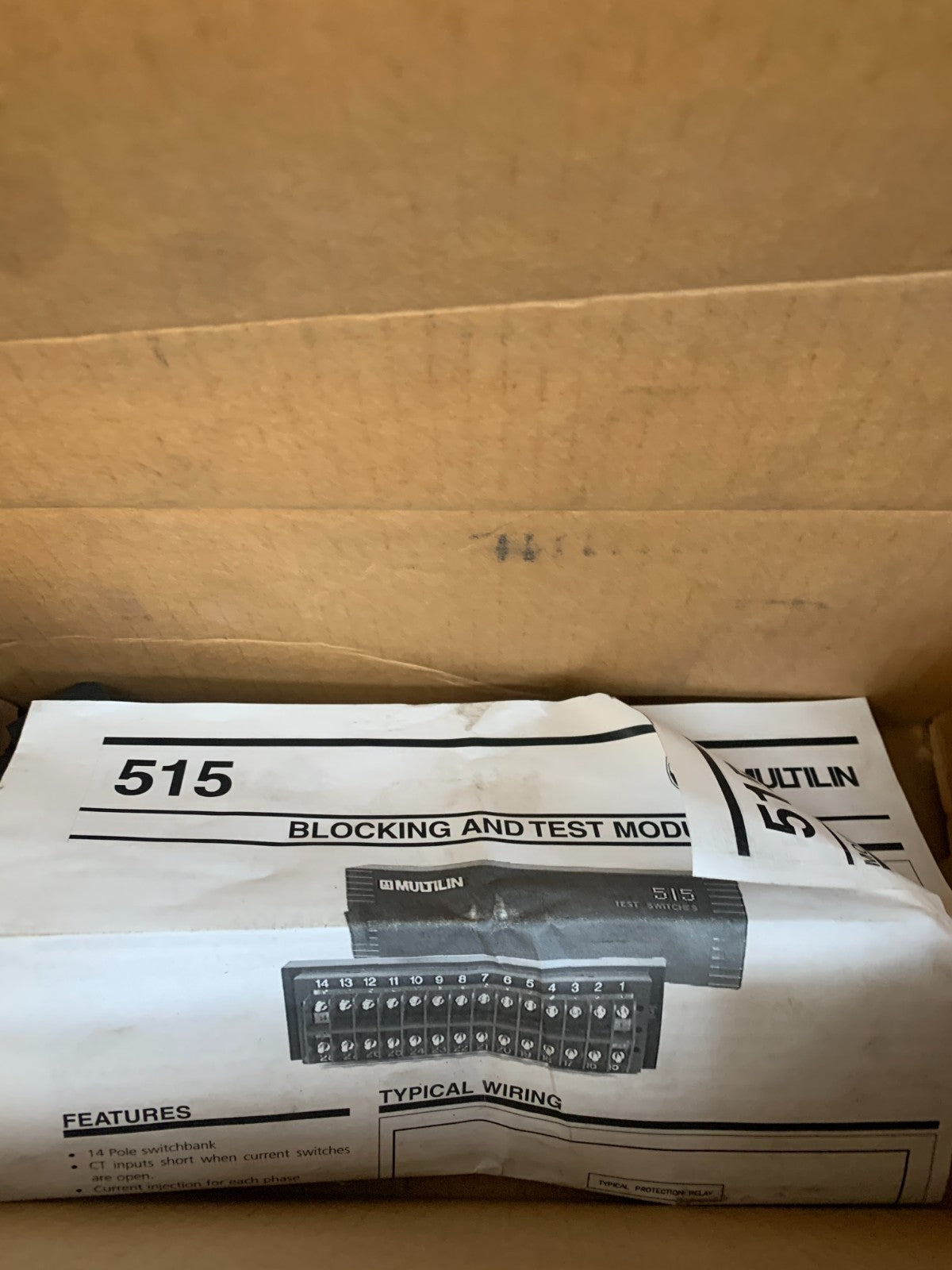 GENERAL ELECTRIC MULTIUN 515 BLOCKING AND TEST MODULE