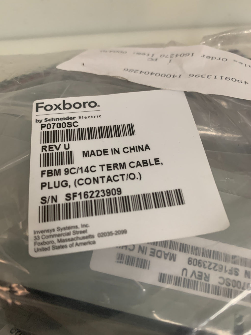 FOXBORO TERMINAL CABLE P0700SC REV U