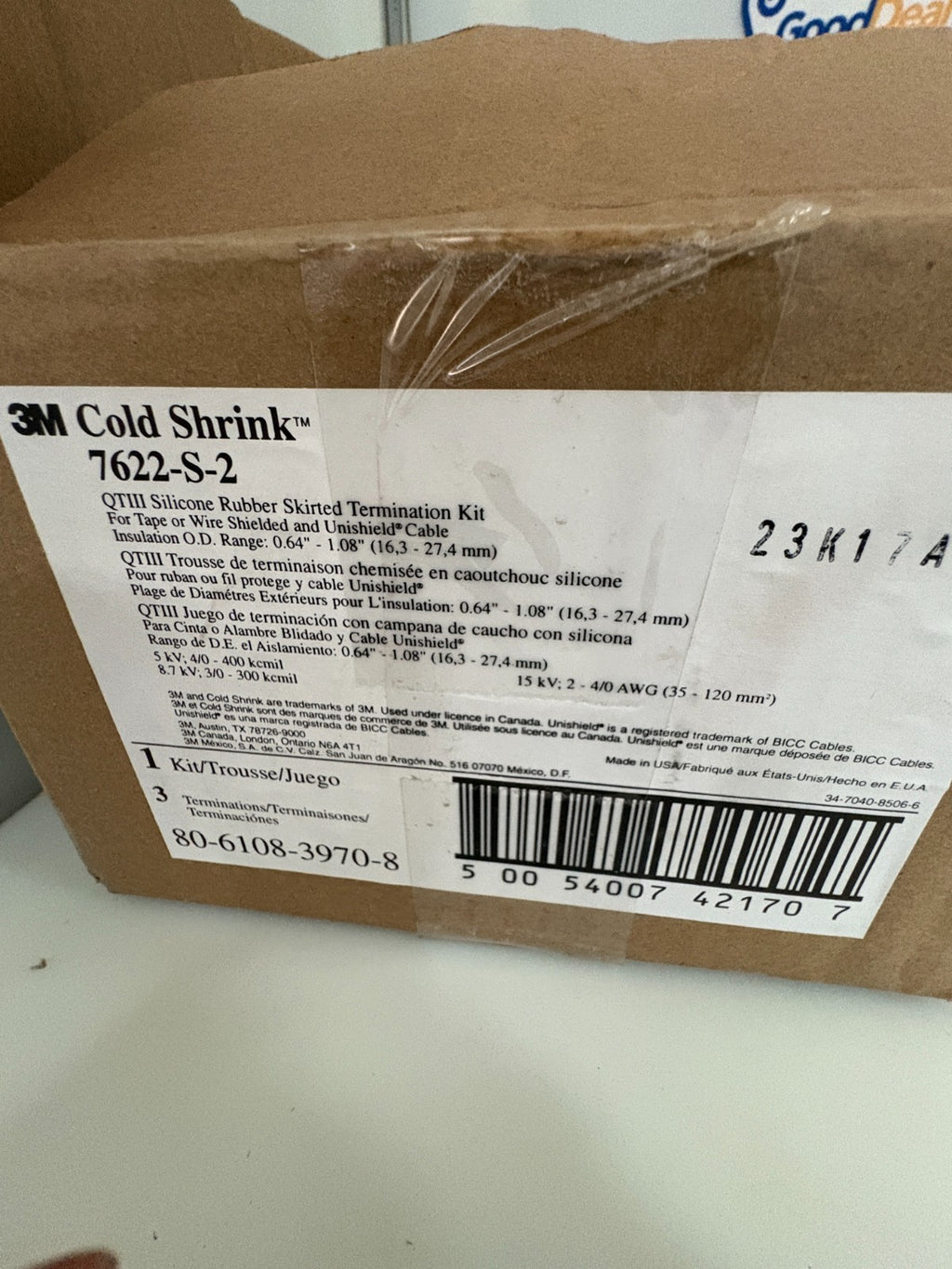 3M COLD SHRINK QTIII TERMINATION KIT 7622-S-22
