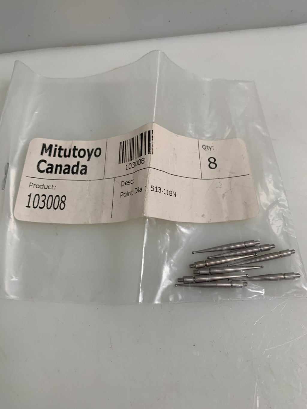 LOT OF 8 MITUTOYO INDICATOR PROBE PIN #103008