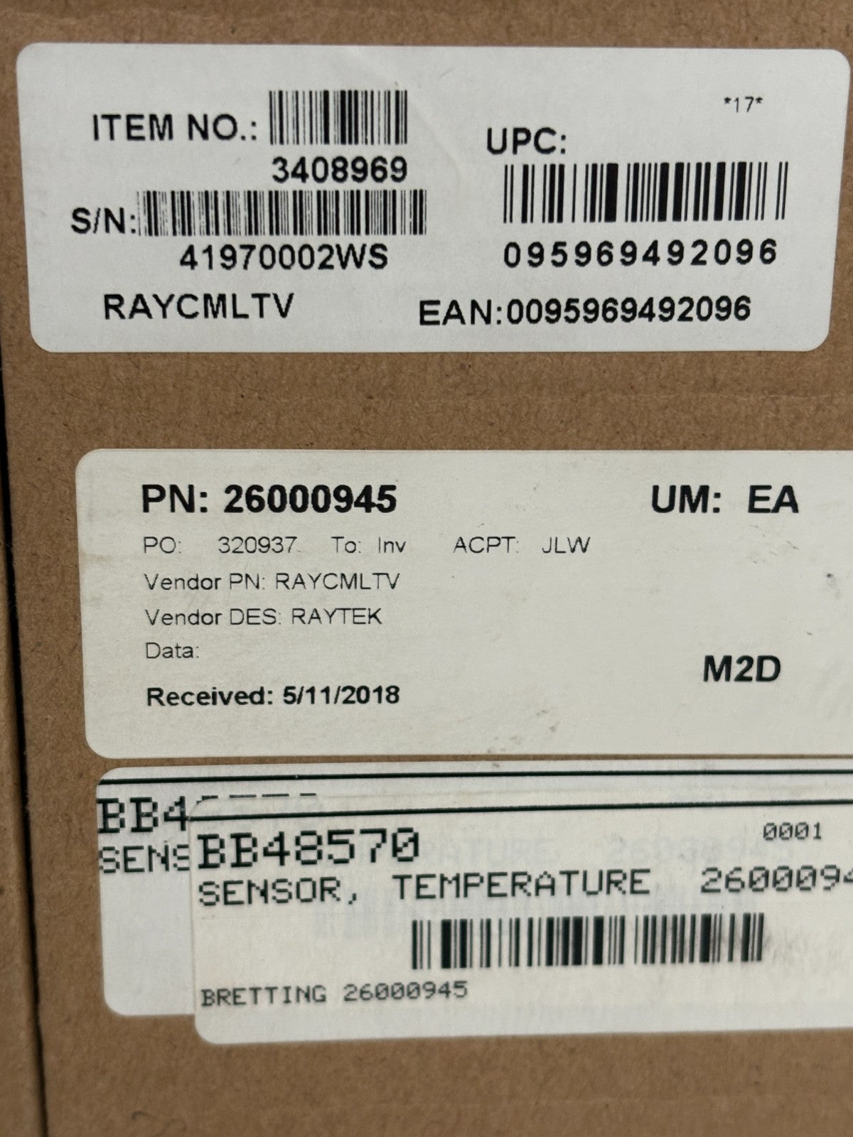FLUKE TEMPERATURE SENSOR 26000945 4