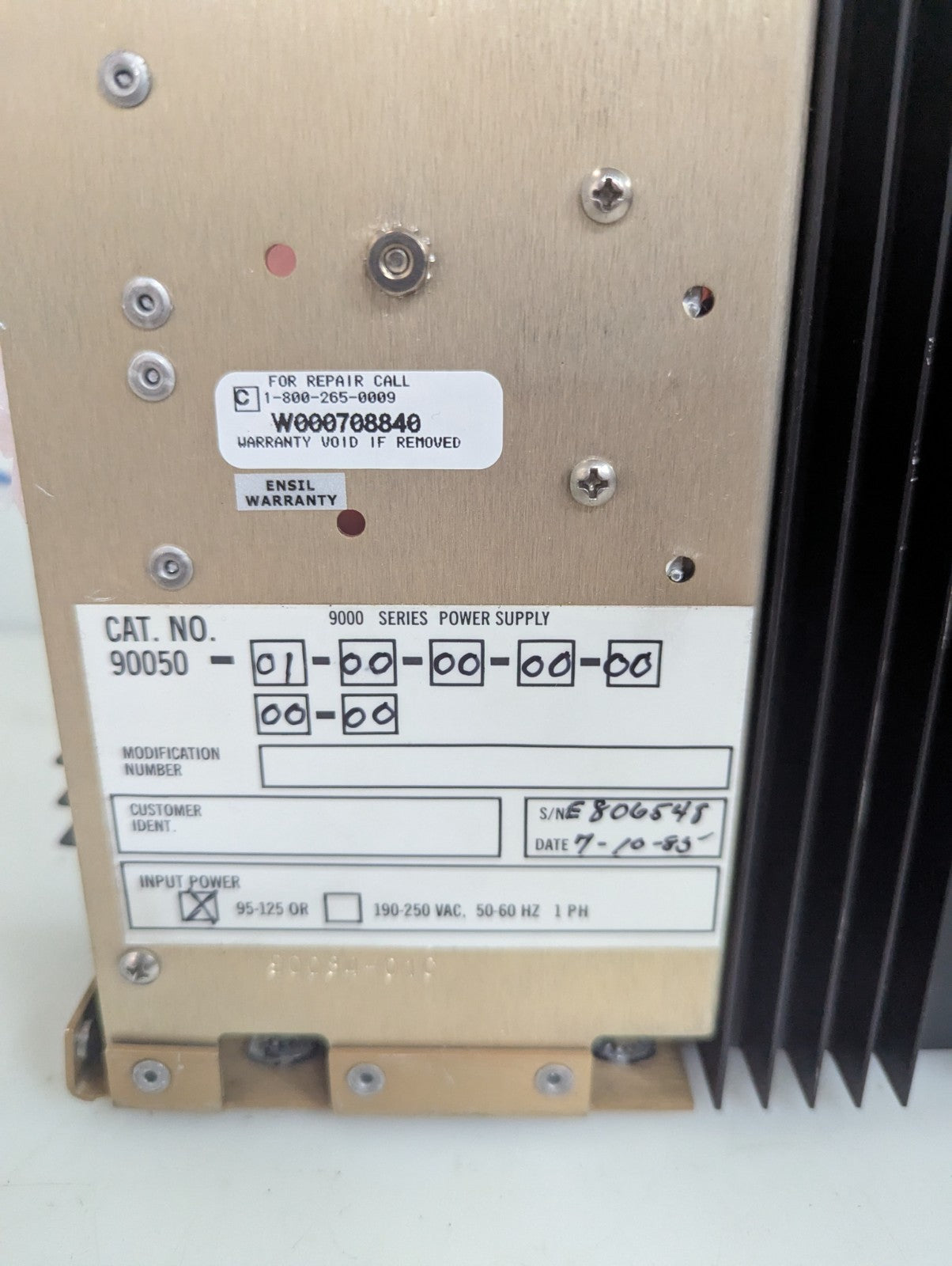 BENTLEY NEVADA POWER SUPPLY MODULE #90050-01-00-00-00-00-00-00