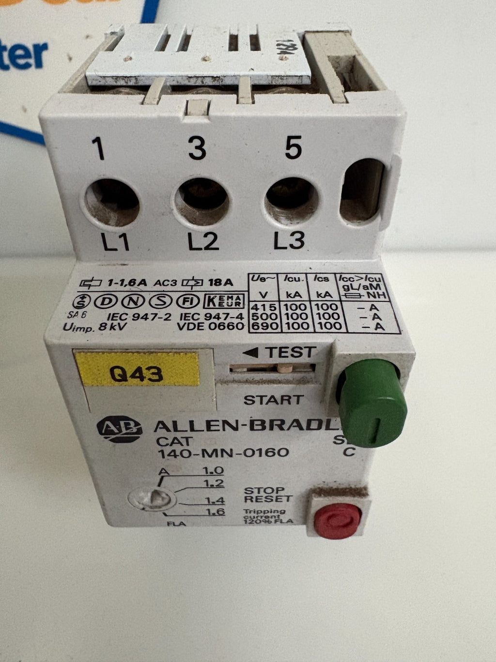 LOT OF 3 ALLEN BRADLEY MOTOR STARTER 140-MN-0160 SER C