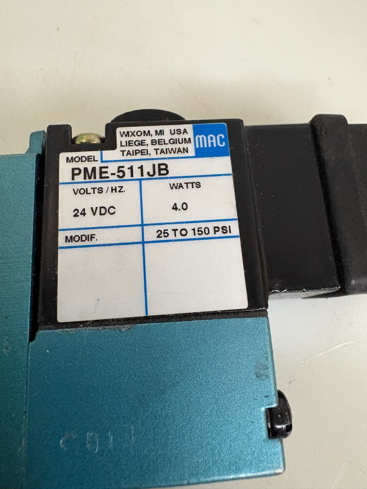 MAC VALVES 150 PSI SOLENOID VALVE 811C-PM-111JB-1722