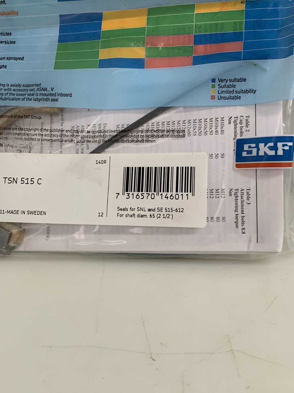 LOT OF 2 SKF HOUSING SEAL TSN 515 C2