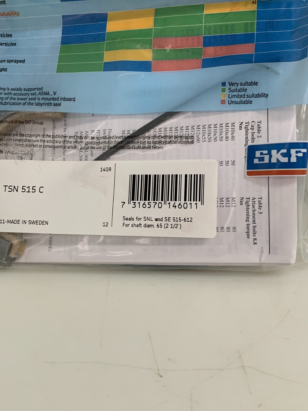LOT OF 2 SKF HOUSING SEAL TSN 515 C2