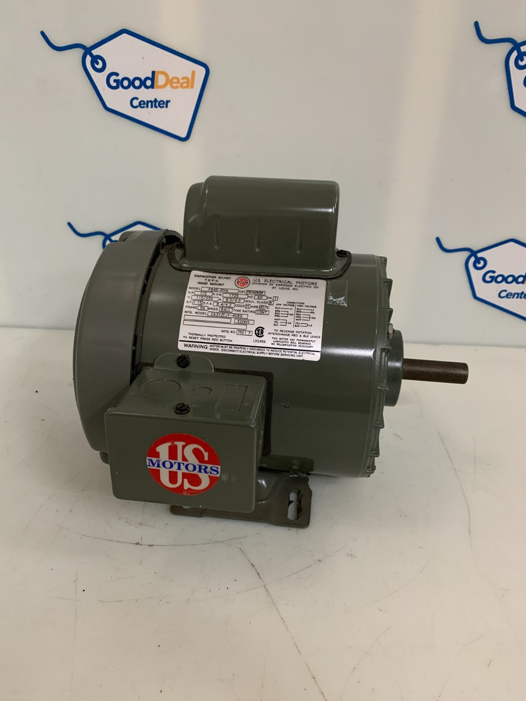 US MOTORS 1/2 HP 1725 RPM MODEL F845-SMA CAT FD12CM2P