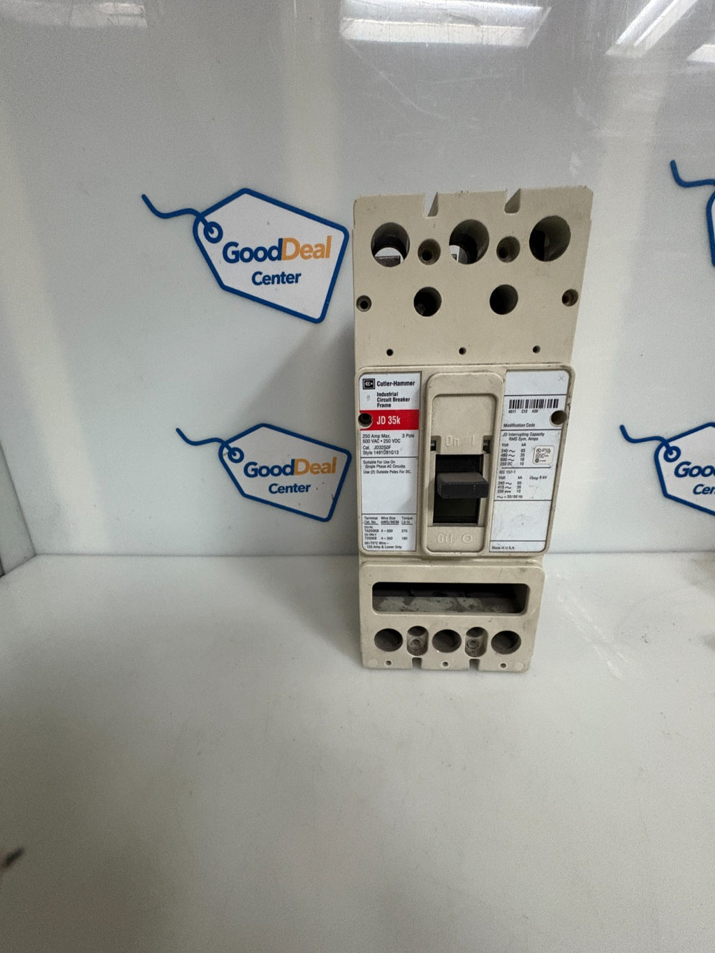 EATON CUTLER HAMMER JD35K CIRCUIT BREAKER 250 AMP JD 3250F #1491D81G130