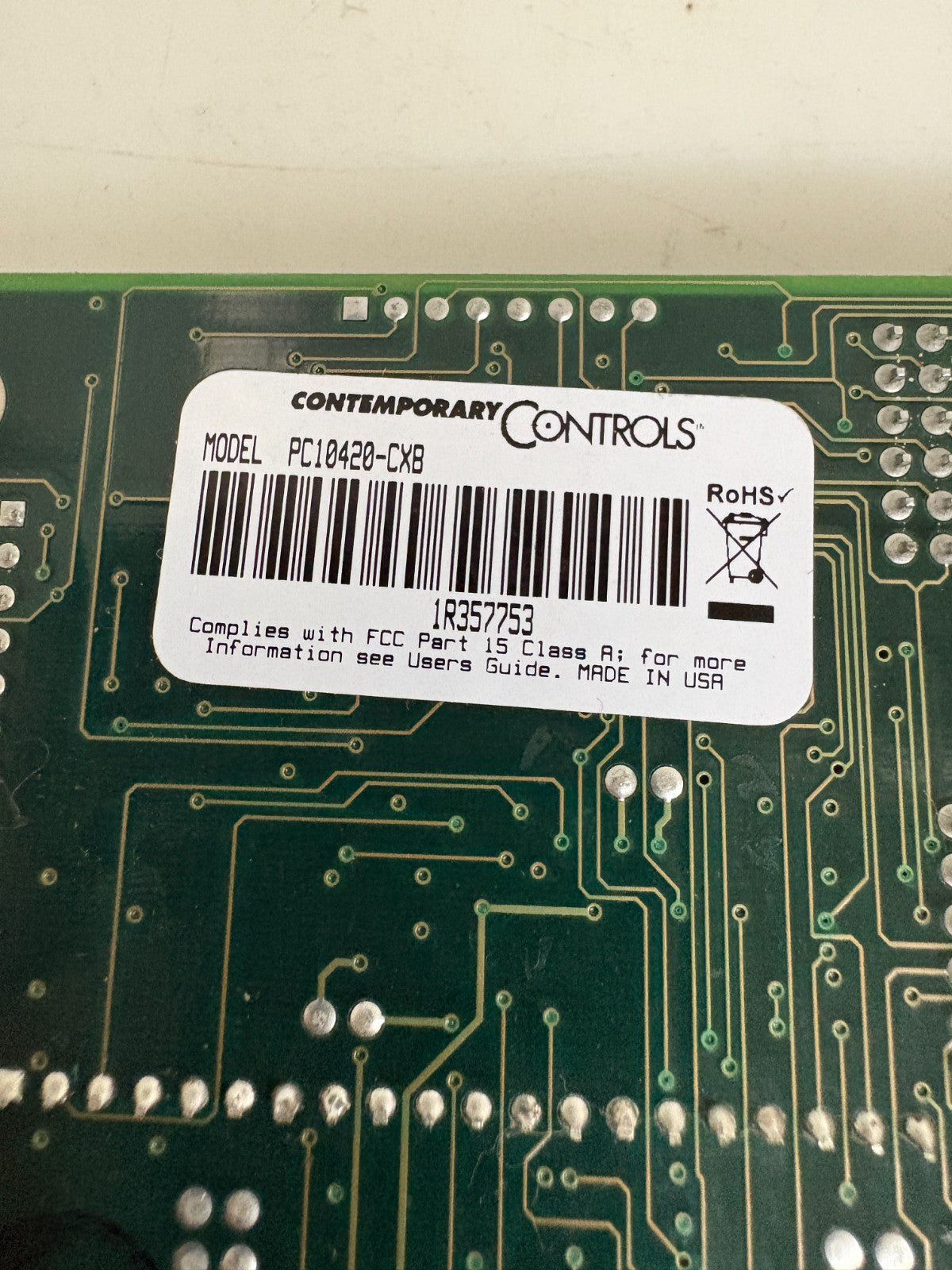 CONTEMPARY CONTROLS COAXIAL ARC NET INTERFACE CARD PC10420-CXB