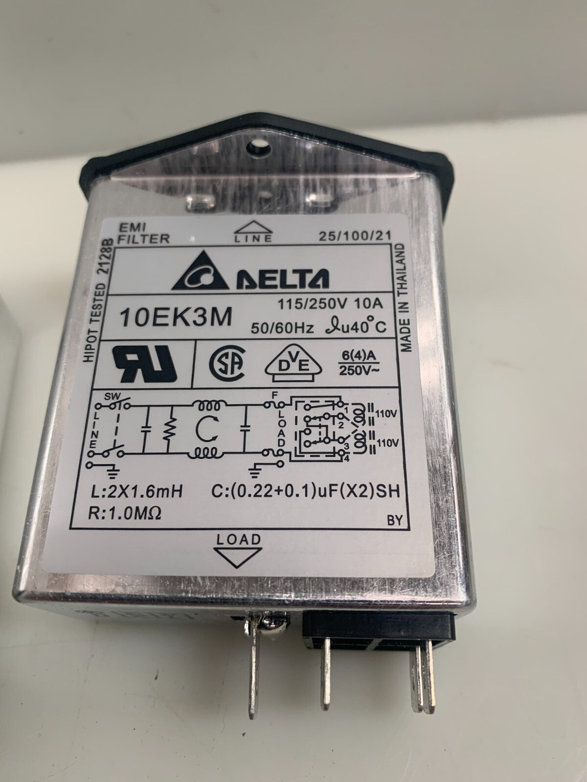 Lot of 4 Delta 10EK3M EMI Filter Power Entry Module 115/250V 10A