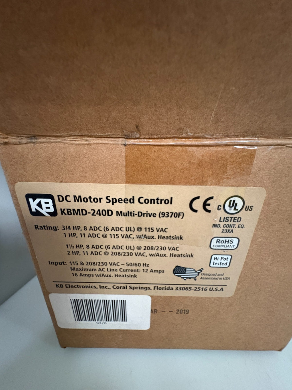 KB DC MOTOR SPEED CONTROL KBMB-240D (9370 F)3
