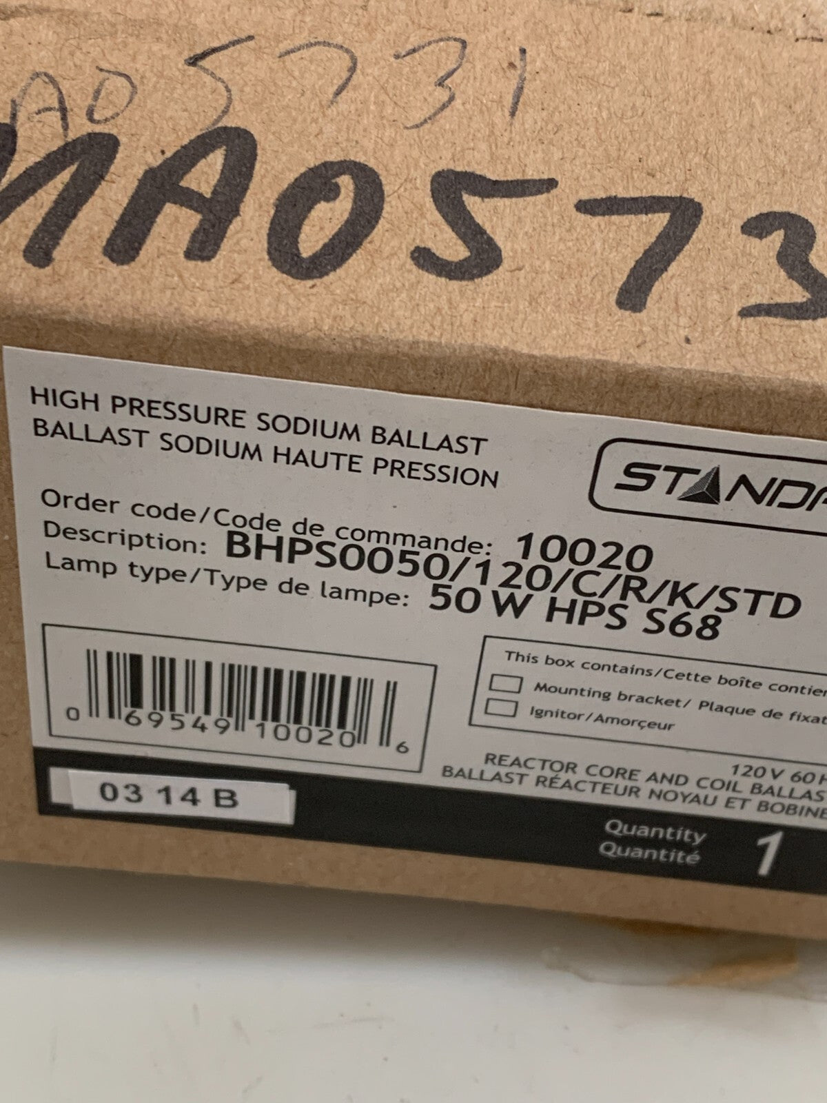 New Standard High Pressure Sodium Ballast BHPS0050/120/C/R/K/STD