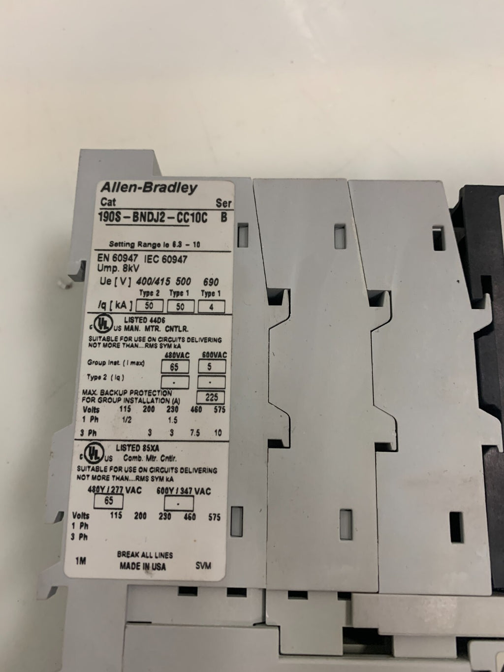 Allen-Bradley 190S-BNDJ2-CC10C Ser B Motor Starter1