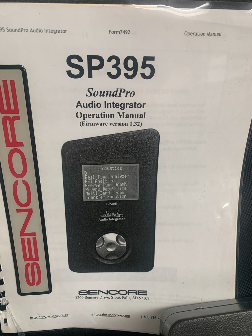 SENCORE SP395 SoundPro Audio Integrator (Power Supply Missing)