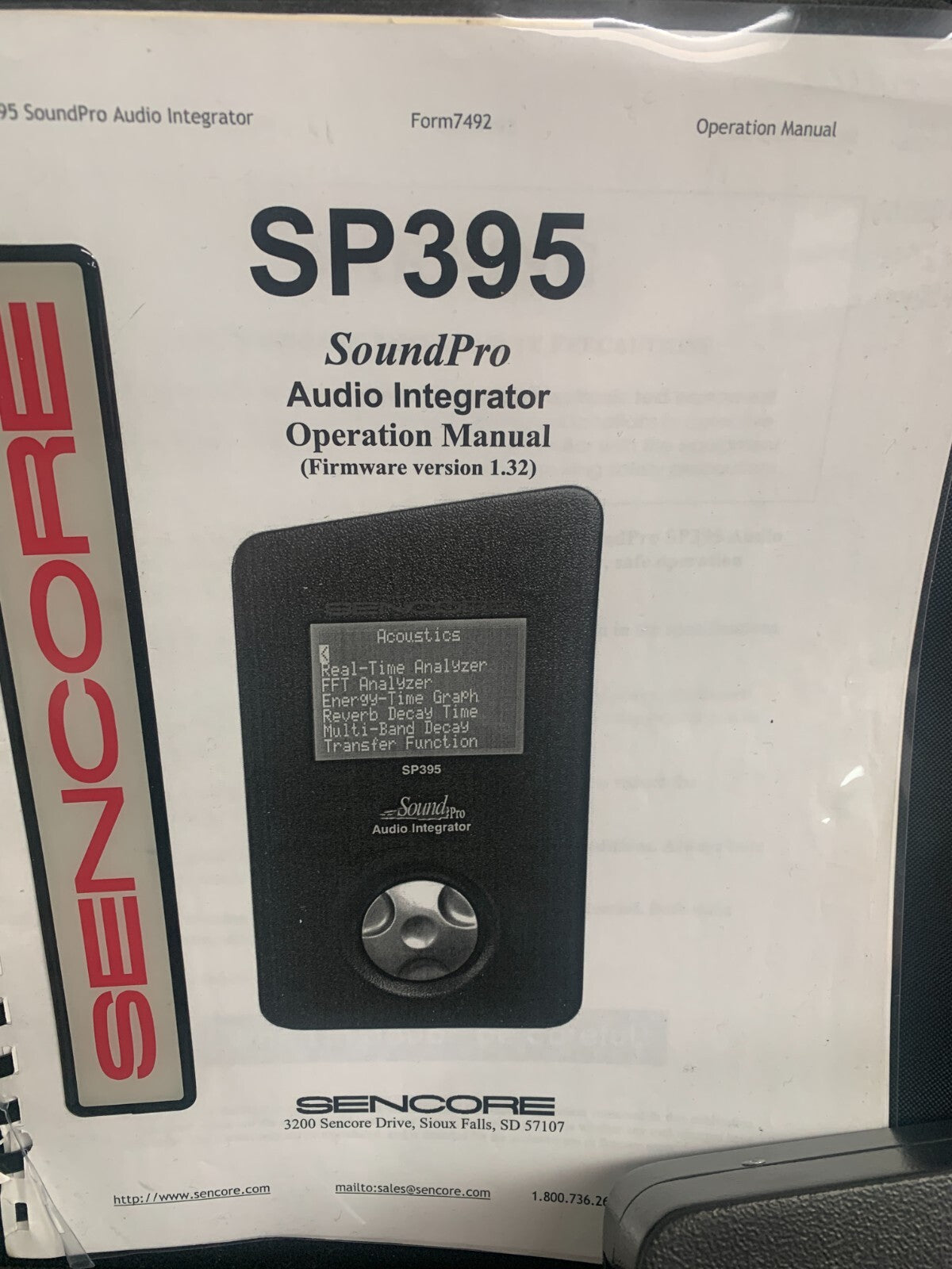 SENCORE SP395 SoundPro Audio Integrator (Power Supply Missing)