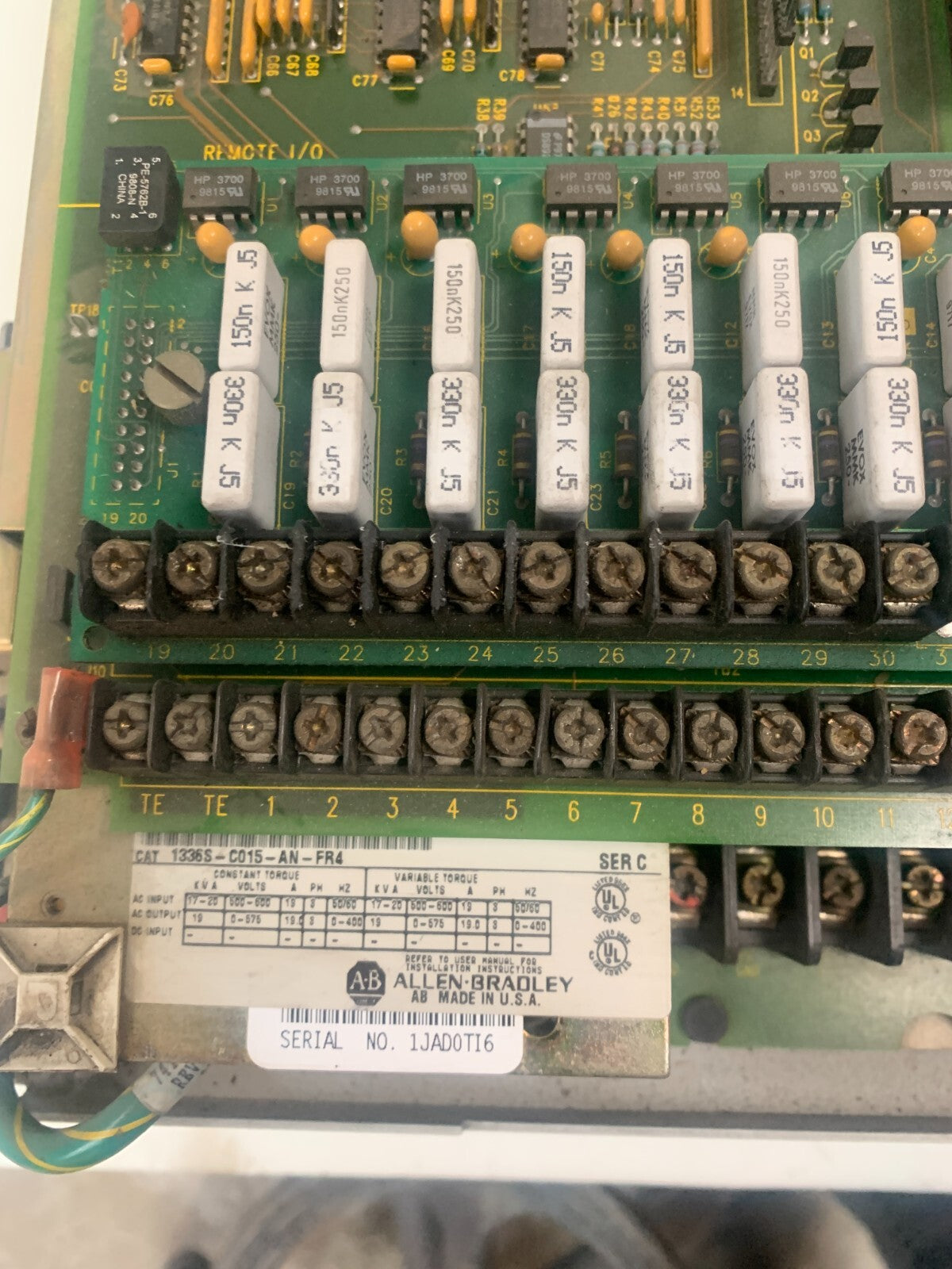 ALLEN BRADLEY 1336 PLUS SENSORLESS DRIVE 1336S-C015-AN-FR4 SER C