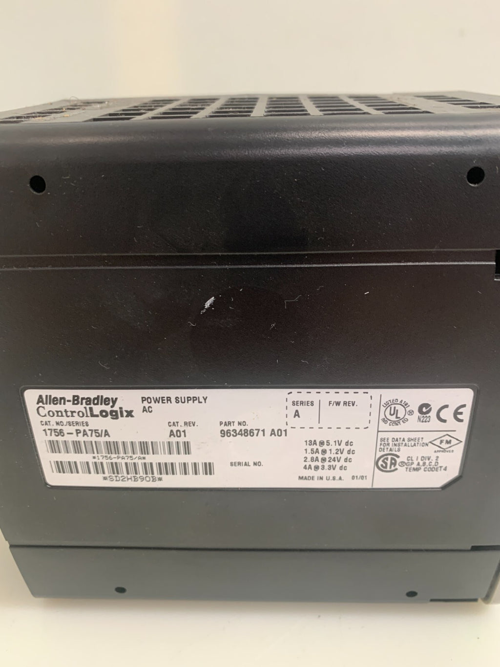 ALLEN BRADLEY / Logix   1756-PA75/A  AC Input Supply   A01