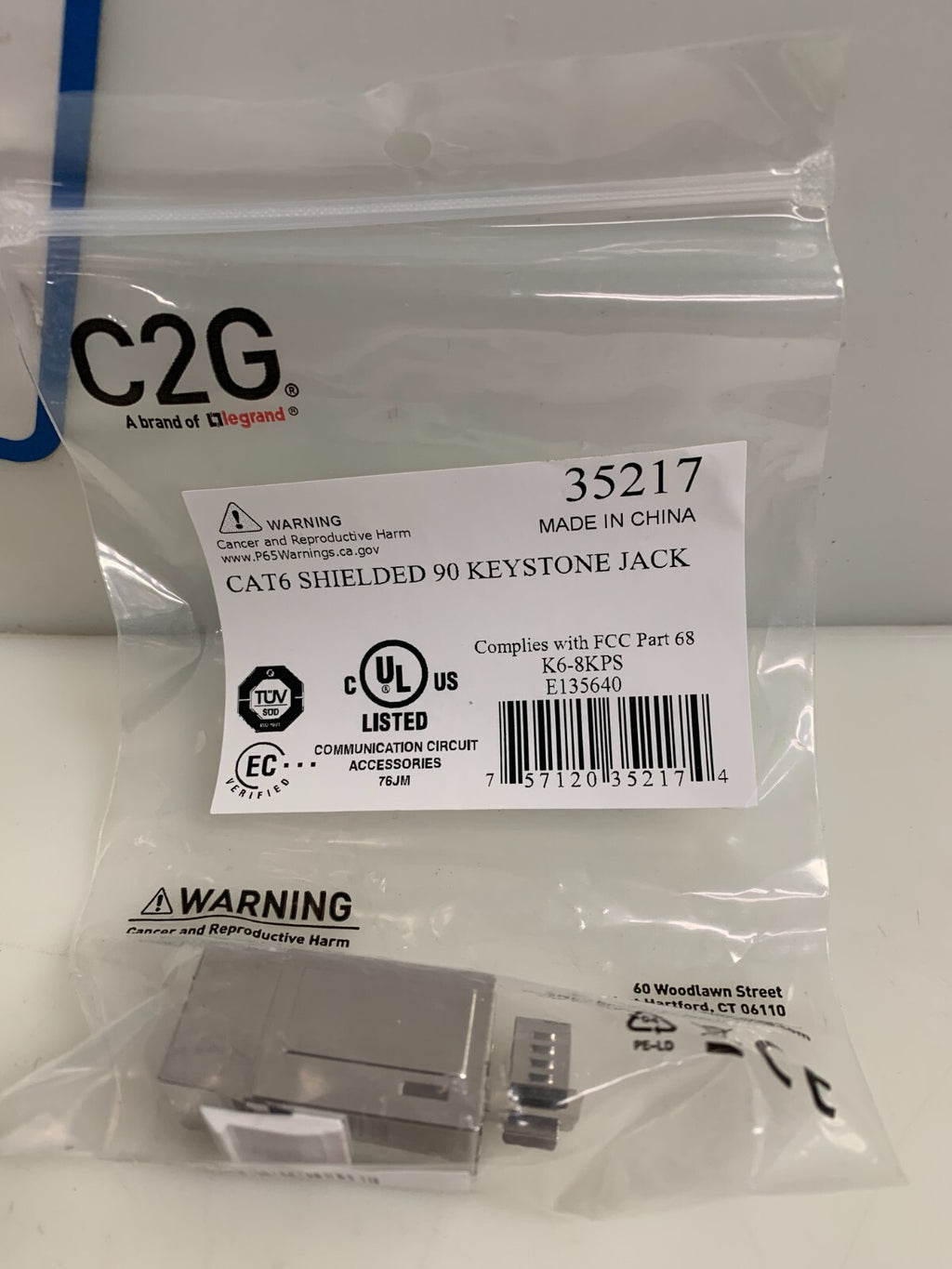 LOT OF 10 C2G CAT 6 KEYSTONE JACK 35217 SHIELDED