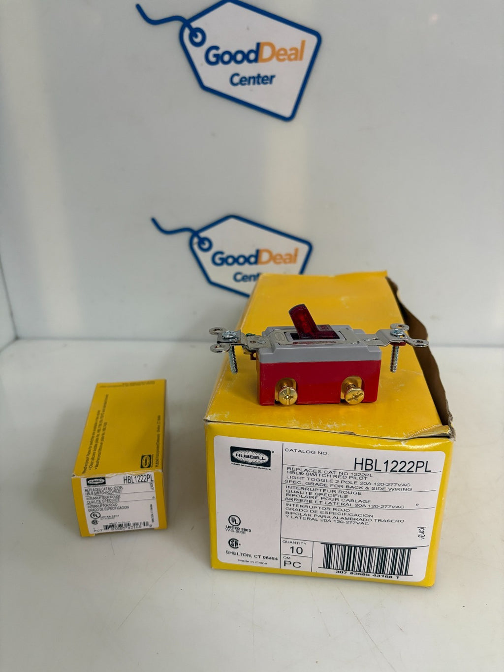 HUBBELL RED PILOT SWITCH HBL1222PL 10 PER BOX0