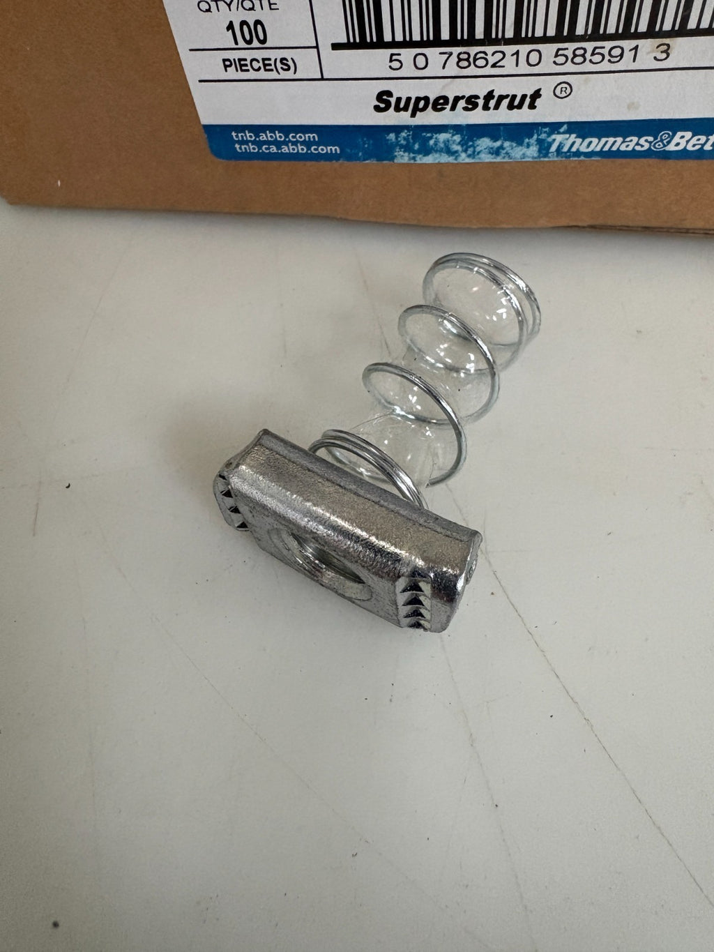ABB THOMAS & BETTS SUPERSTRUT 1/2 SPRING NUT A 100-1/2 EGC 100 PER BOX1