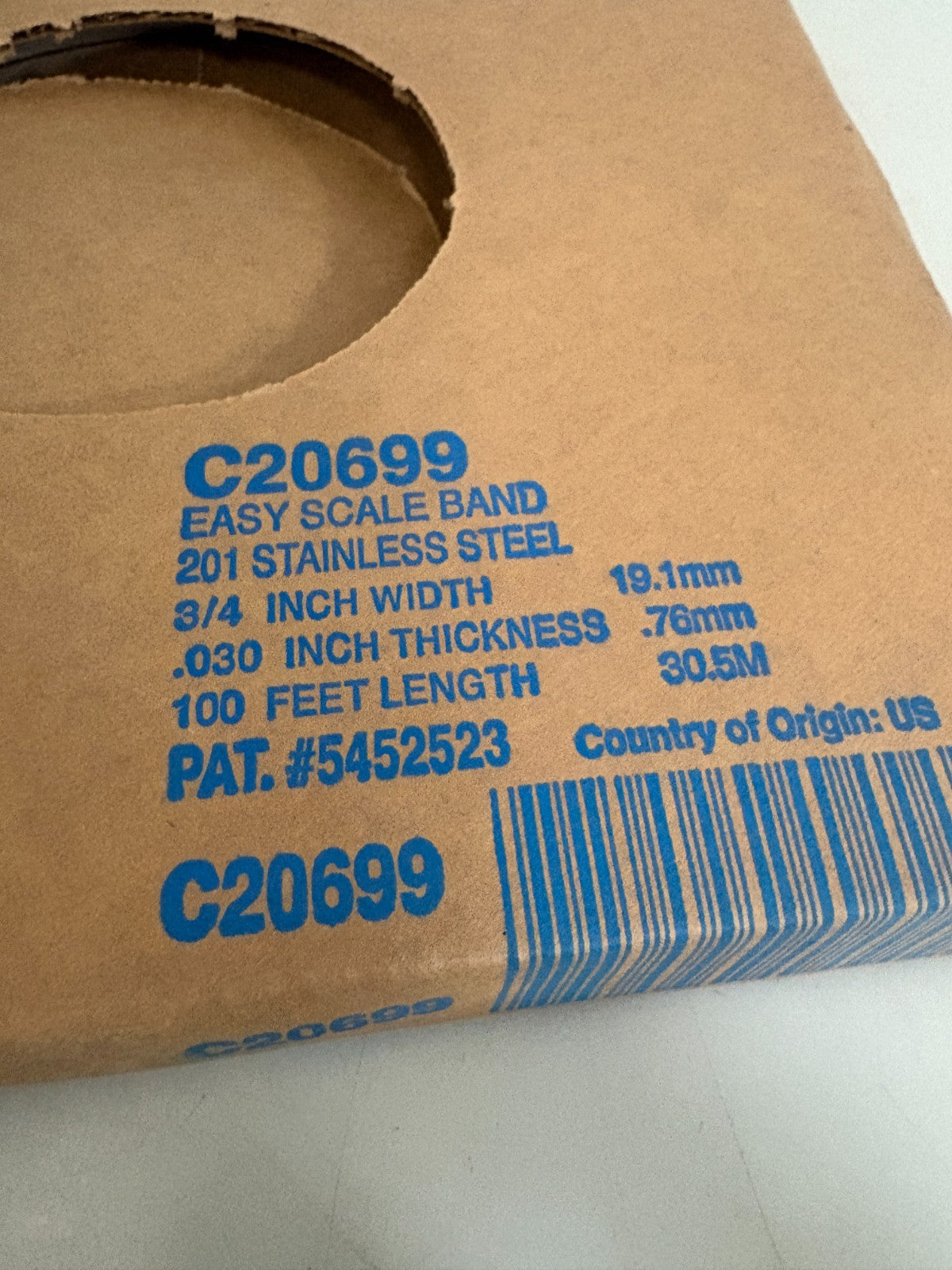 BAND-IT BAND C20699 201 STAINLESS STEEL 3/4" .030 THICK 100' PER ROLL1
