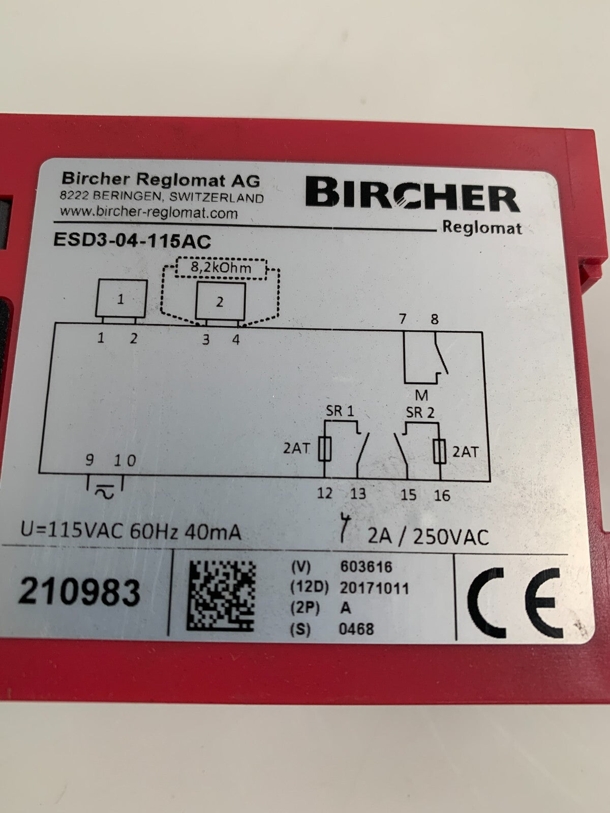 BIRCHER REGLOMAT -AG ESD3-04-115 AC SAFETY SWITCHING DEVICE2