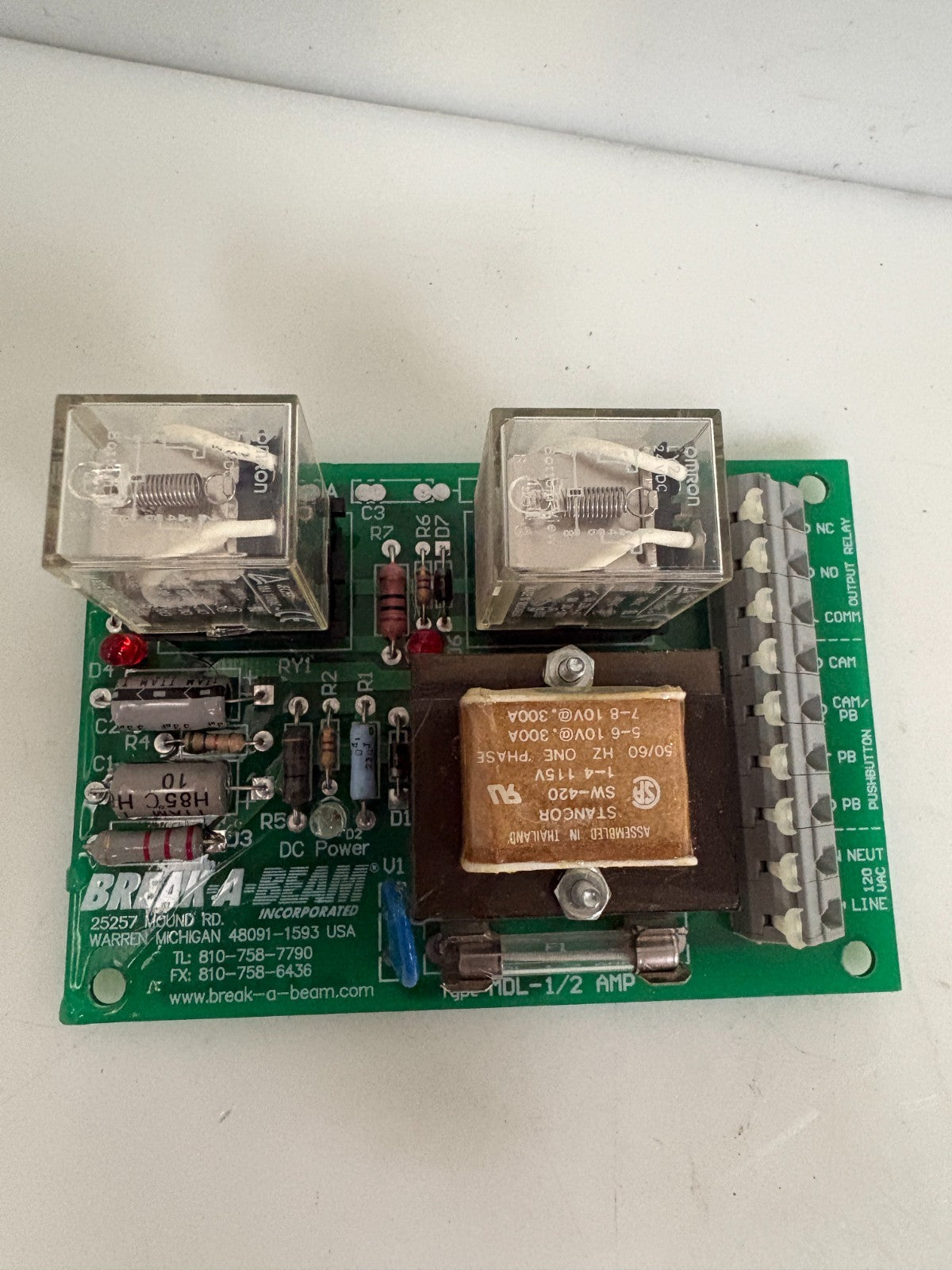 BREAK-A-BEAM M-555-A PALM BUTTON CONTROL BEAM 