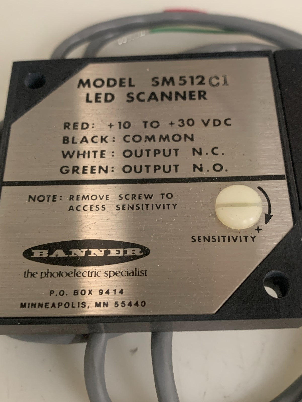 BANNER LED SCANNER SENSOR SM512 C1