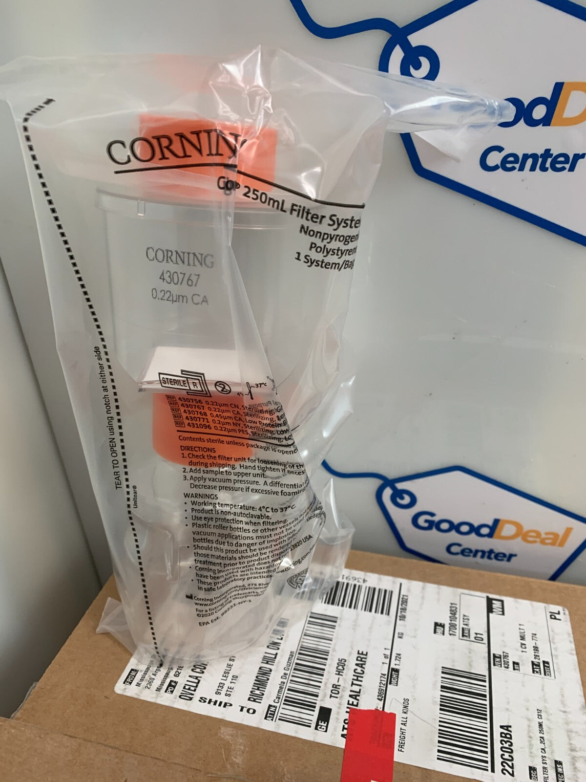 Corning 430767 250mL Filter System 12/cs1