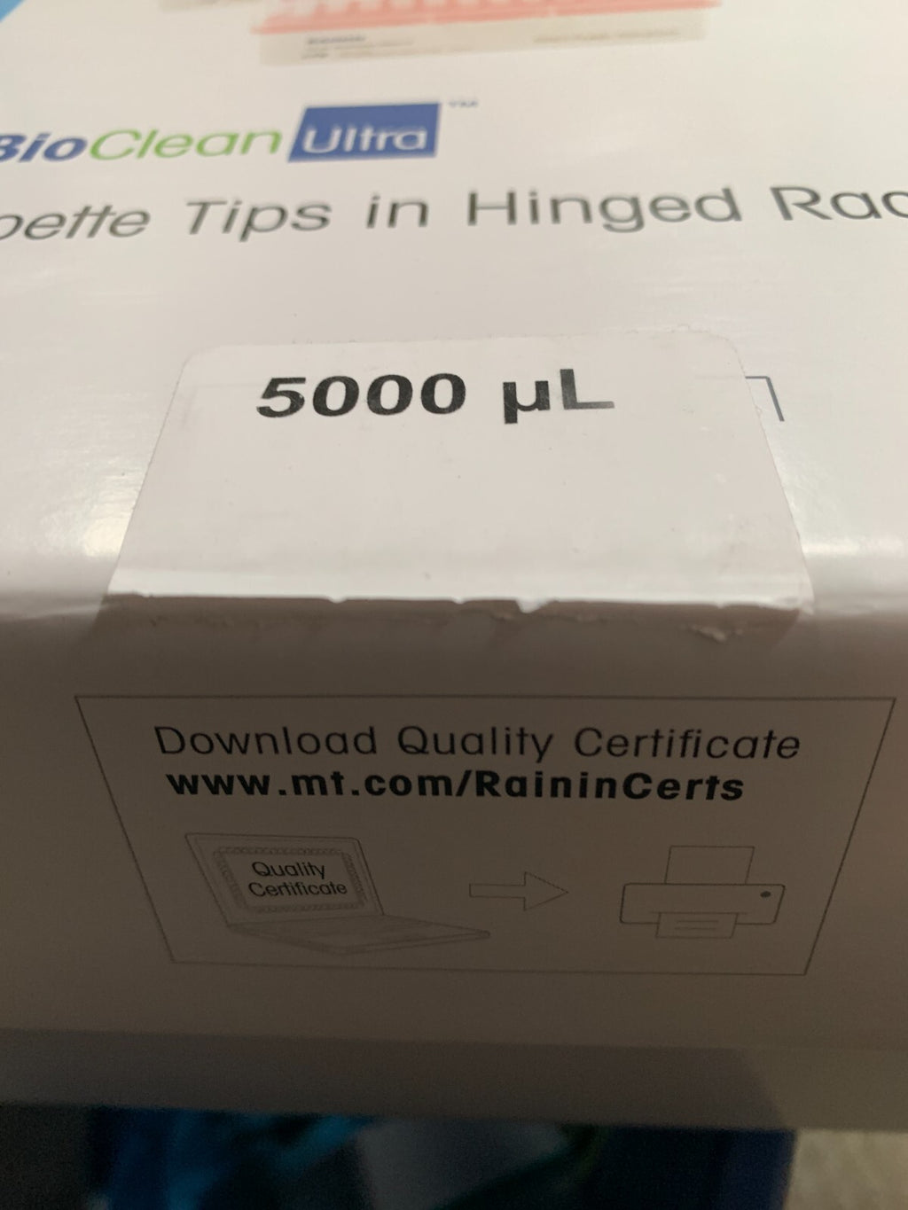 4 LOTS AVAIL METTLER TOLEDO RAININ 5000uL PIPETTE TIPS ULTRA BIO CLEAN 30389257