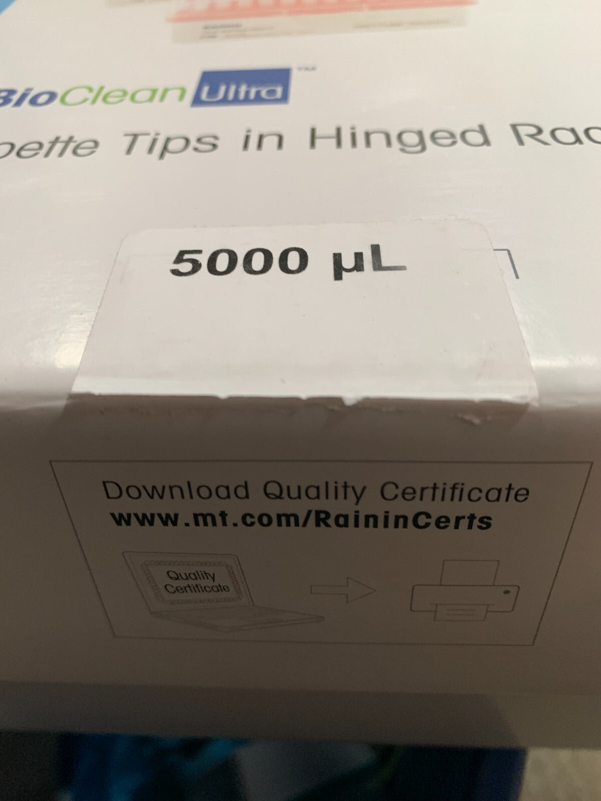 4 LOTS AVAIL METTLER TOLEDO RAININ 5000uL PIPETTE TIPS ULTRA BIO CLEAN 30389257