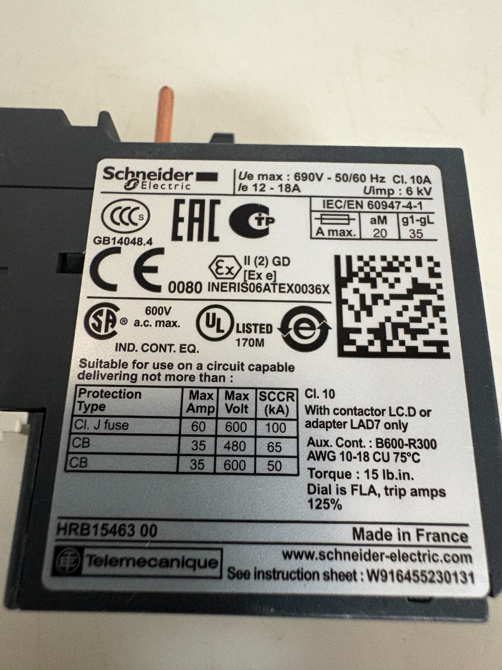 SCHNEIDER RELAY LRD 212