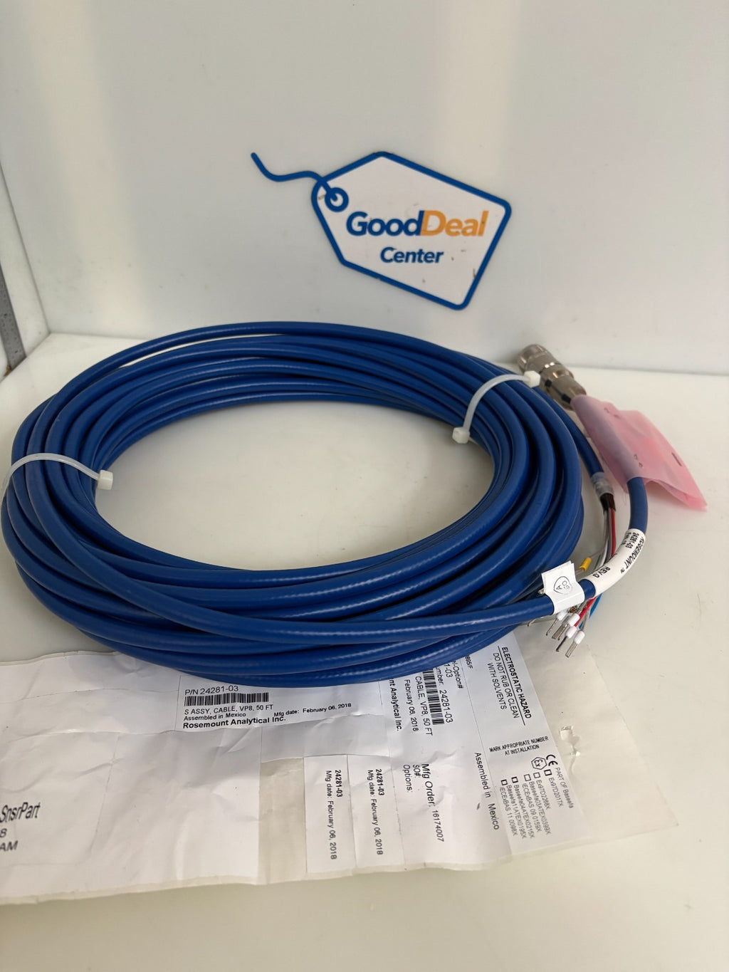 ROSEMOUNT ANALYTICAL ASSY CABLE VP8 50FT #24281-03