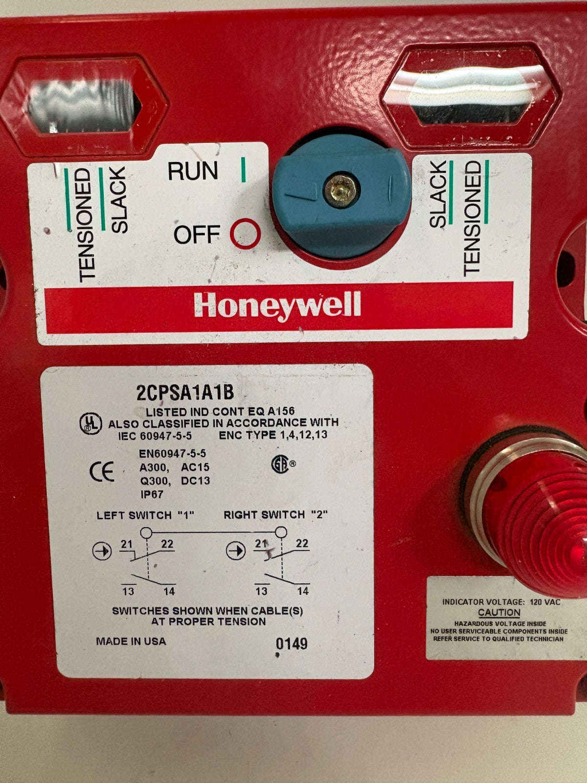 HONEYWELL CABLE PULL SAFETY SWITCH 2 CPSA1A1B