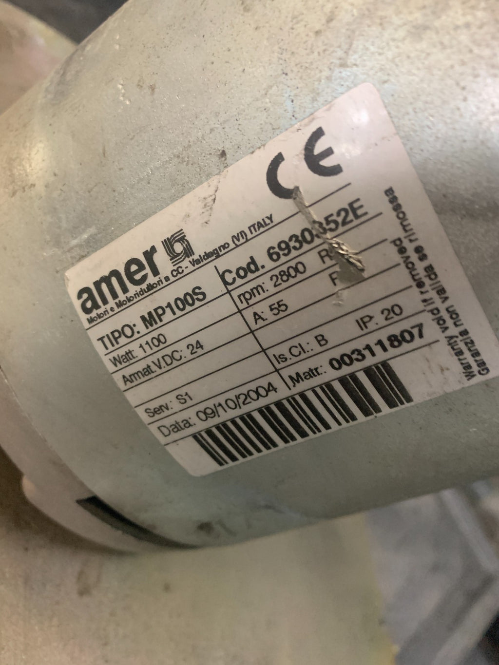 AMER 24 V ELECTRIC MOTOR BLOWER MOTOR MP100S 6930352E