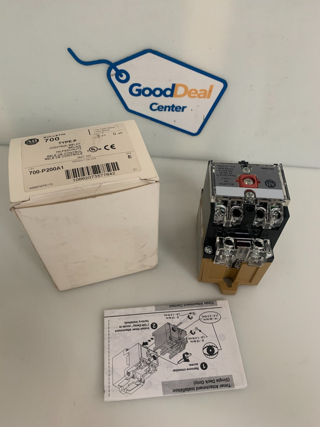 ALLEN BRADLEY CONTROL RELAY TYPE D 700-P200A1 SER E