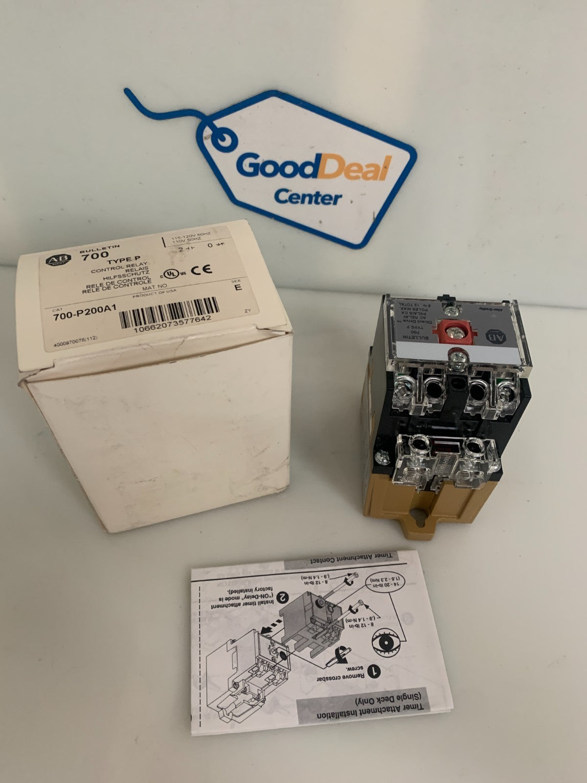 ALLEN BRADLEY CONTROL RELAY TYPE D 700-P200A1 SER E