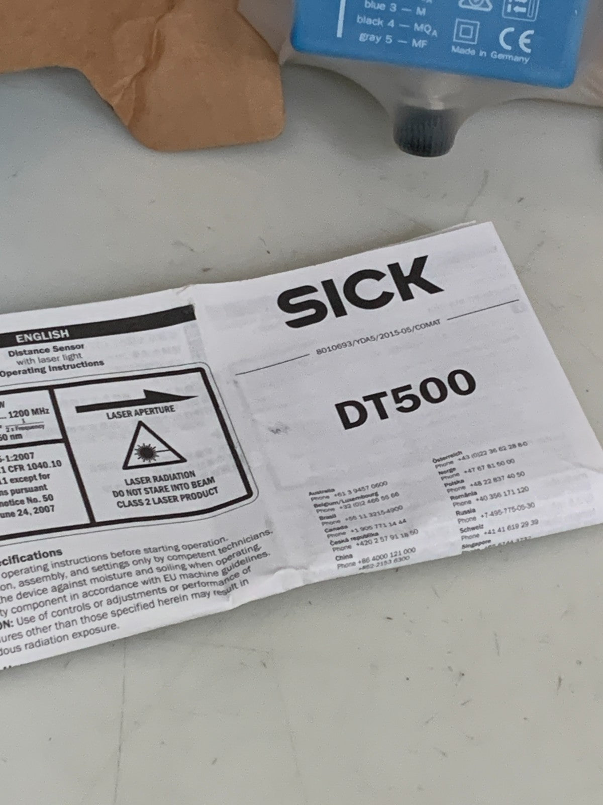 SICK LONG RANGE SENSOR DT500-A311