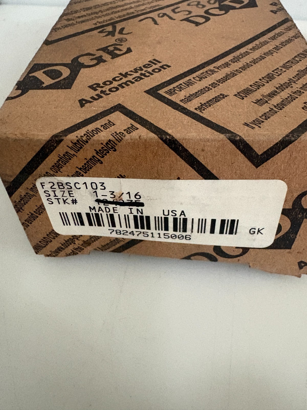 LOT OF 2 DODGE FLANGE MOUNT BALL BEARING 1" 3/16 F2BCC1032