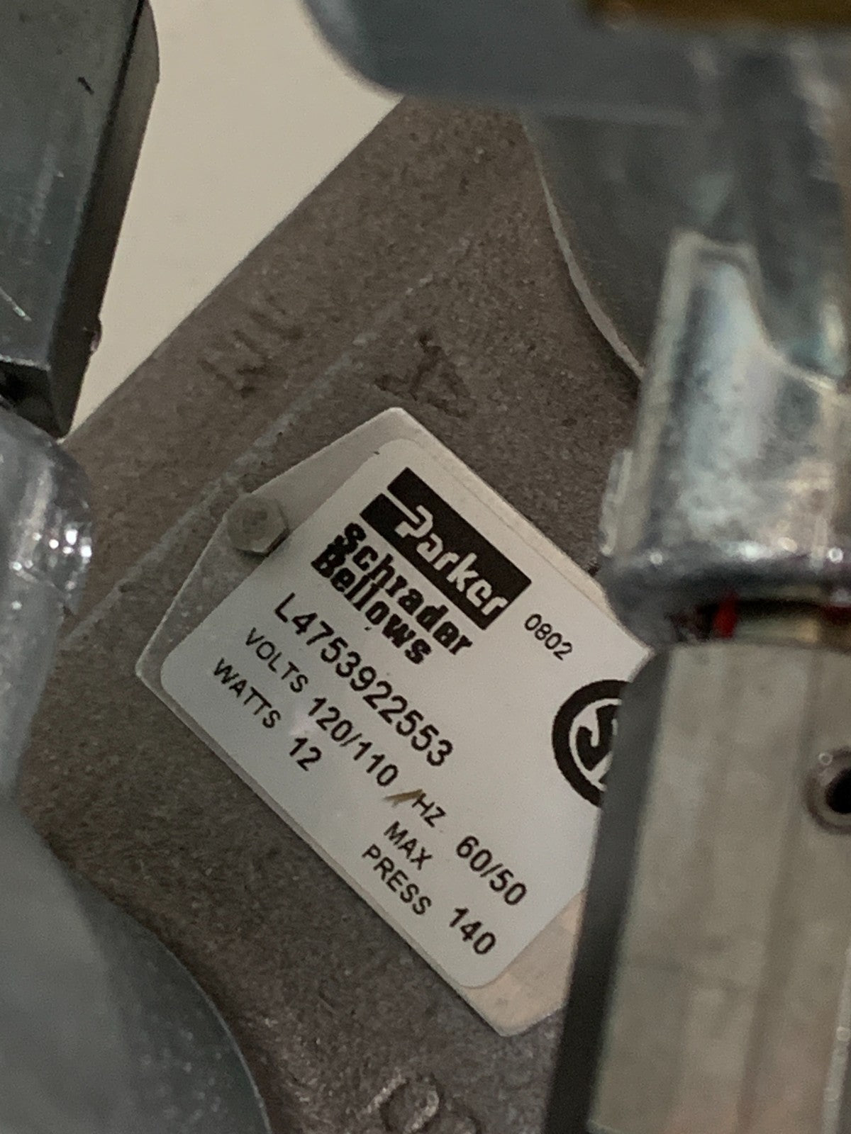 PARKER SCHRADER BELLOWS SOLENOID PNEUMATIC VALVE L4753922553