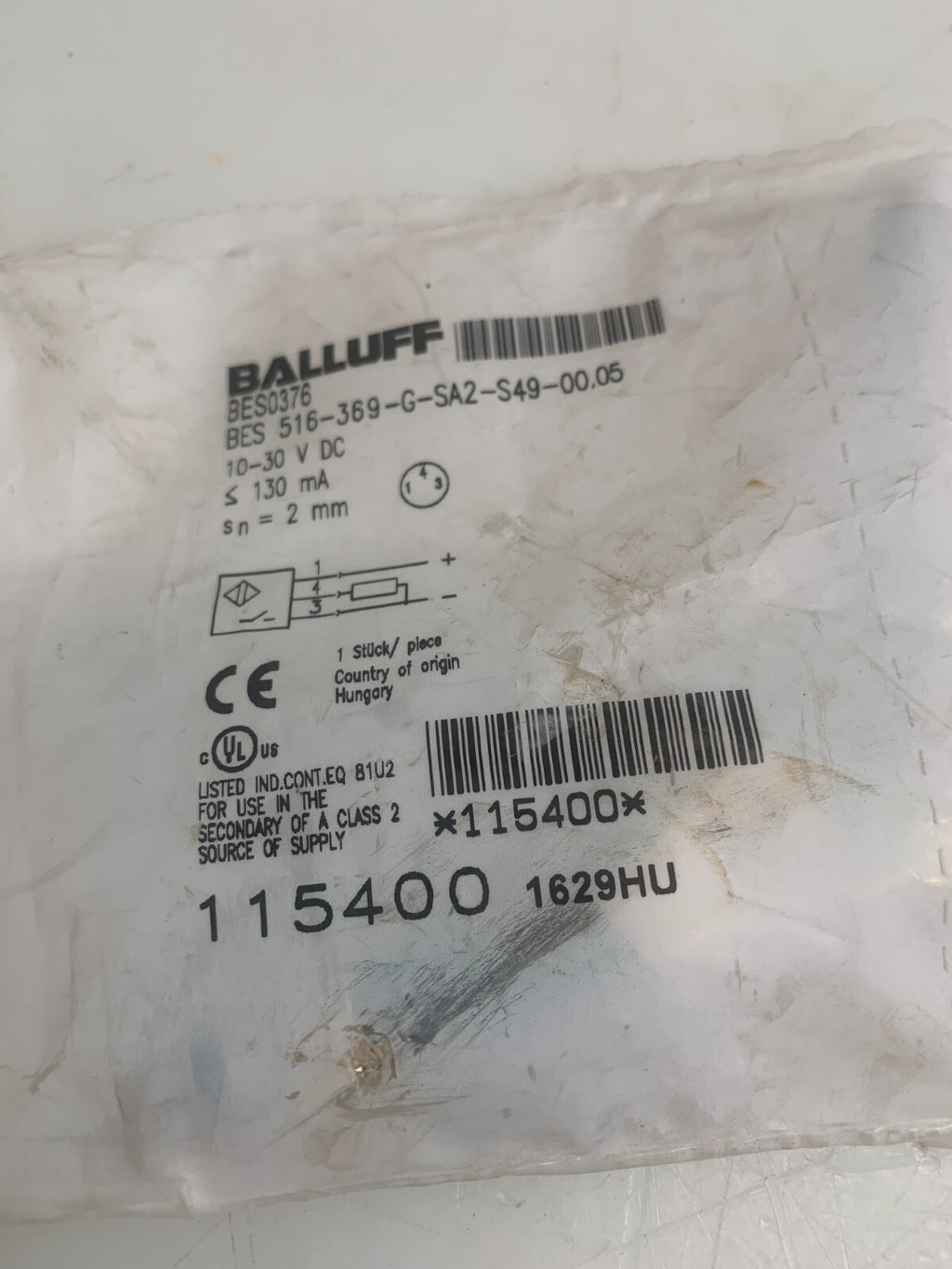 TRUMPF / Balluff  BES0376  Sensor Cable BES 516-369-G-SA2-S49-00,05