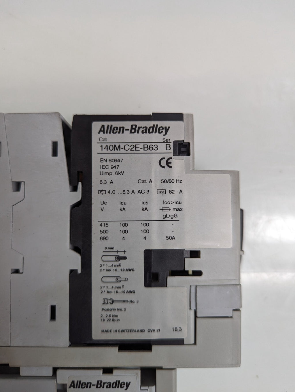 ALLEN BRADLEY 190S-ANDJ2-CB63C MCS COMPACT STARTER 140M-C2E-B63 100-C09D*102