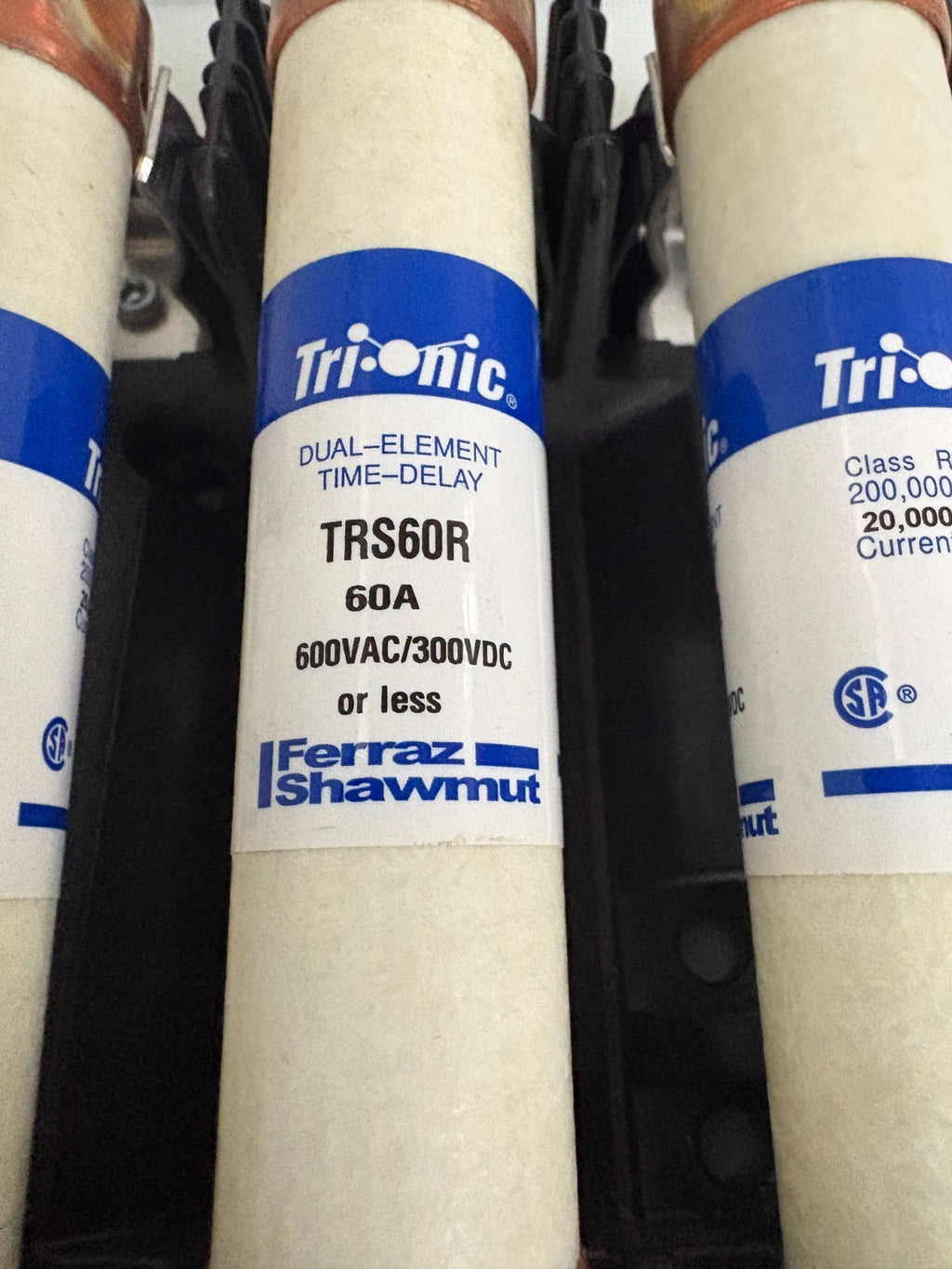 LOT OF 3 FERRAZ SHAWMUT TRIONIC TRS 60R 60 AMP IN BUSS R60060-3CR