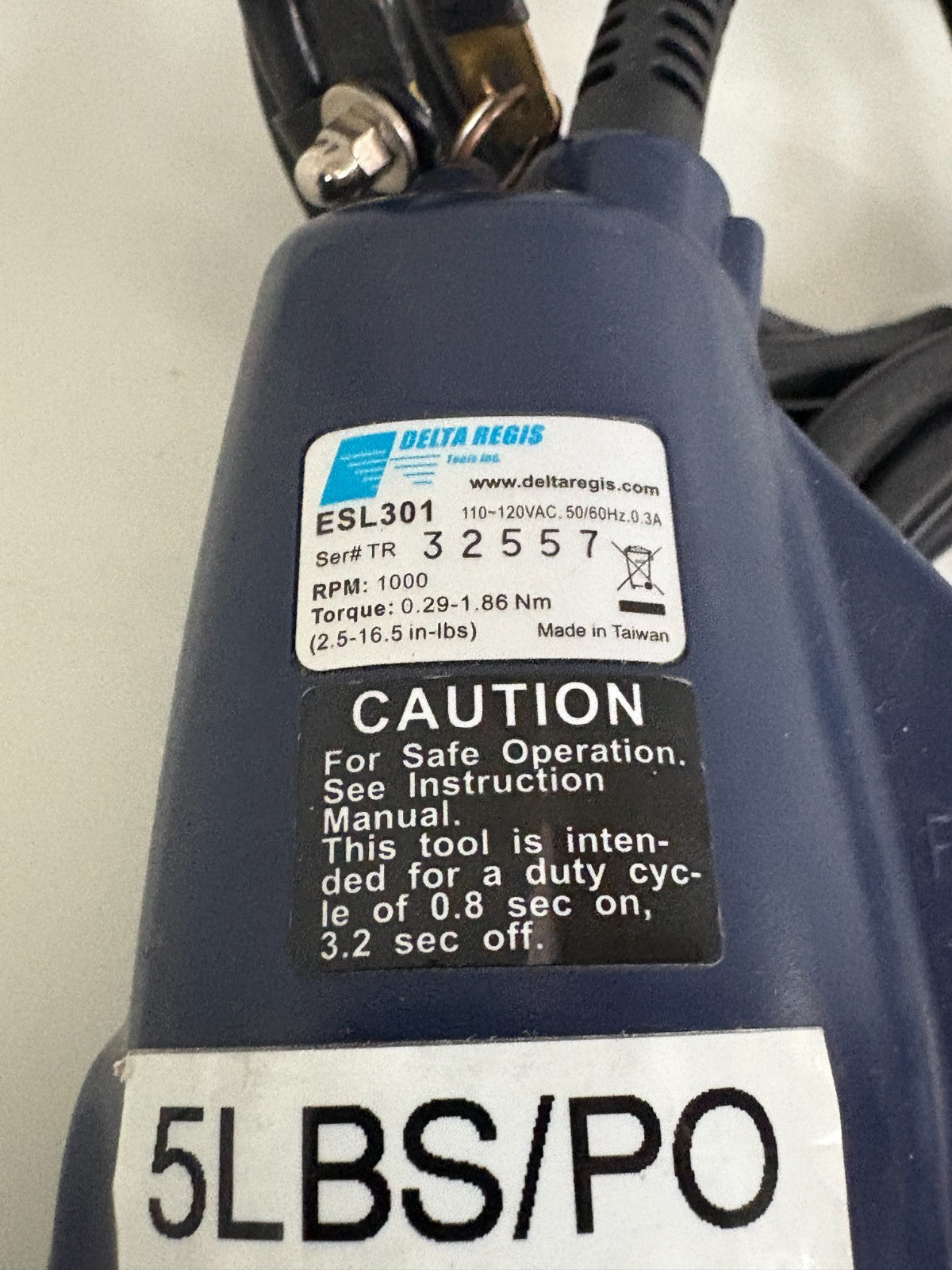 DELTA REGIS ELECTRIC TORQUE SCREWDRIVER ESL3012