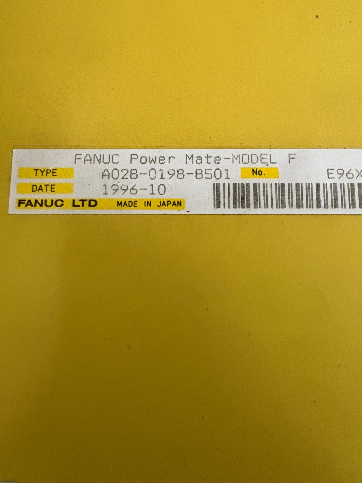 GE FANUC POWER MATE MODEL F A02B-019B-B5014