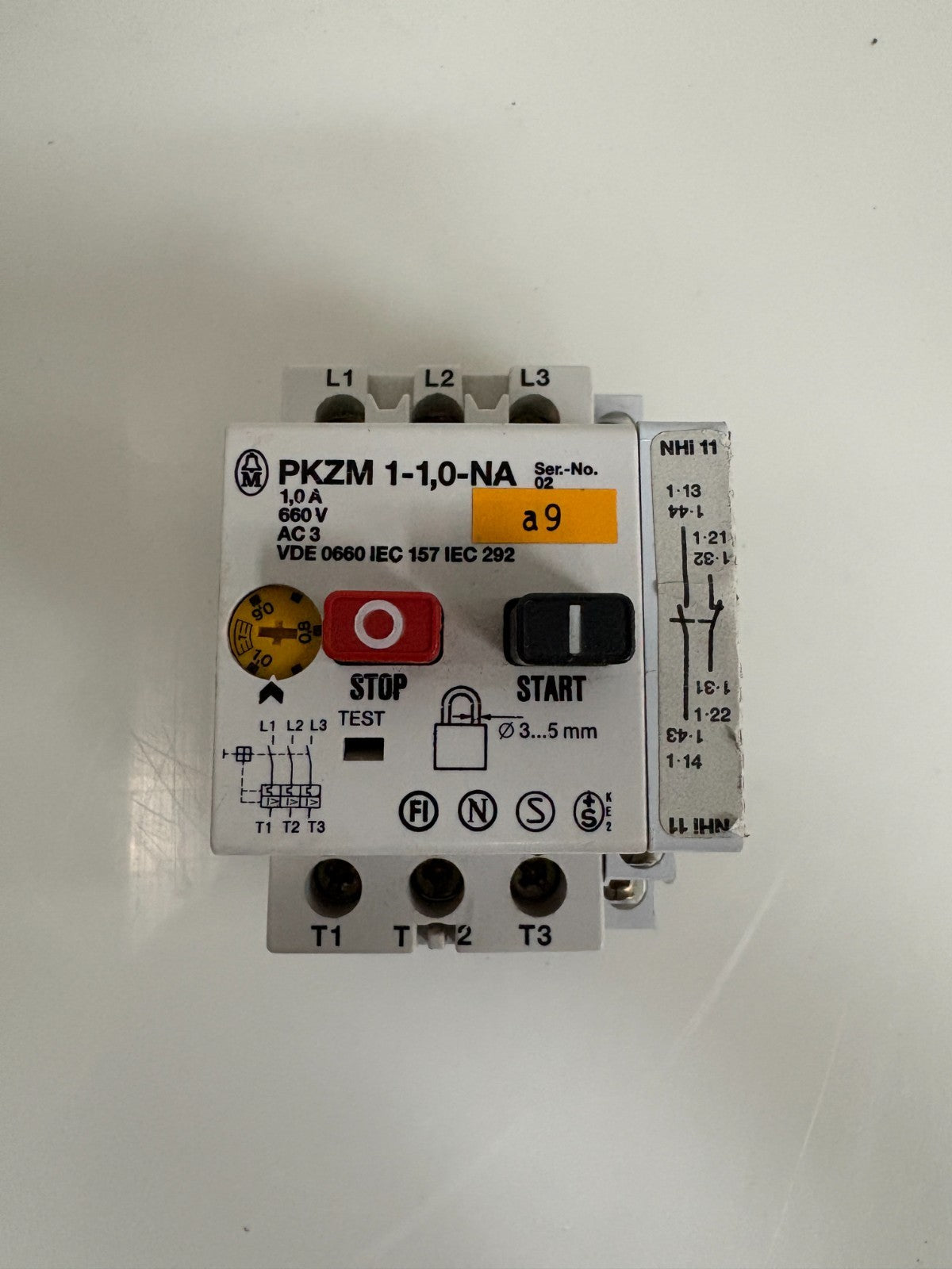 MOELLER KLOCKNER PKZM 1-1,0-NA MANUAL MOTOR STARTER