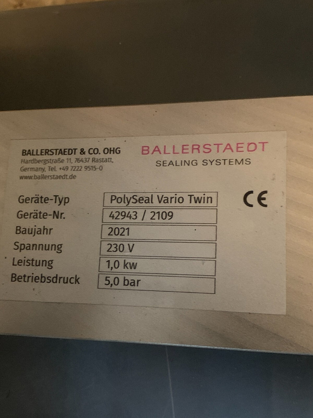 BALLERSTAEDT Sealing Systems Polyseal Vario Twin 42943/21091