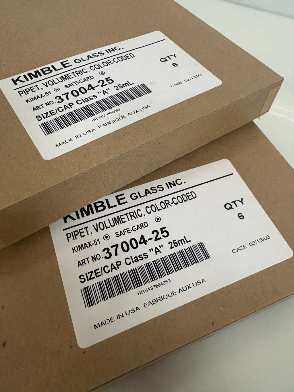 KIMBLE GLASS VOLUMETRIC COLOR CODED 25ML KIMAX-51 #9370040012 (37004-25)